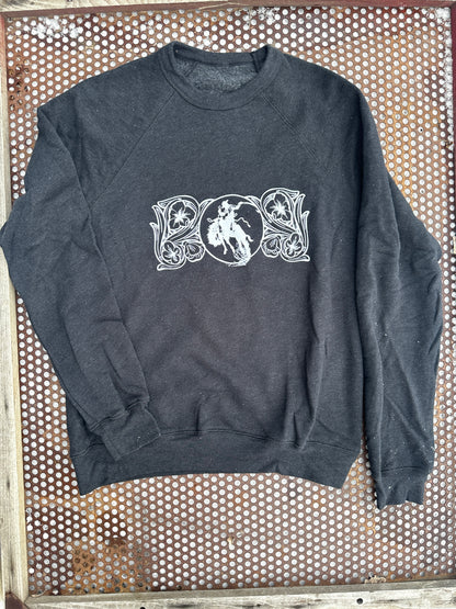 Ranch Bronc crewneck sweatshirt in heather dark grey