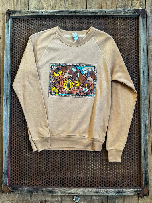 Barback rider floral scroll crewneck The Rodeo Rose