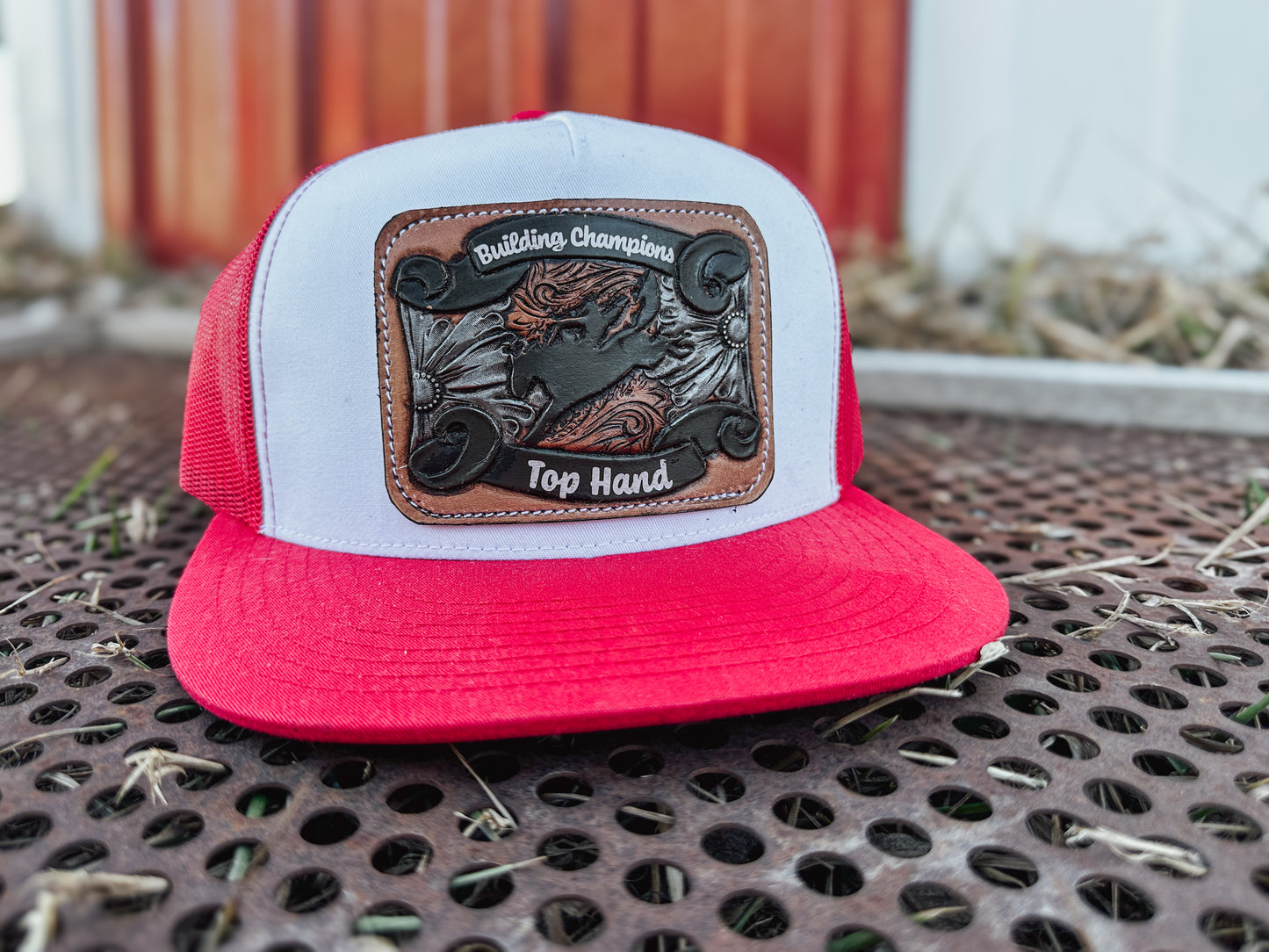 Customizable Tooled Bronc Buckle Cap