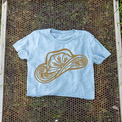Tooled Cowboy Hat Cut Off Tee
