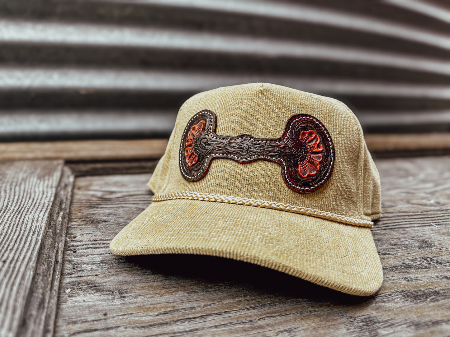 Hand Tooled Leather Snaffle Bit Cap