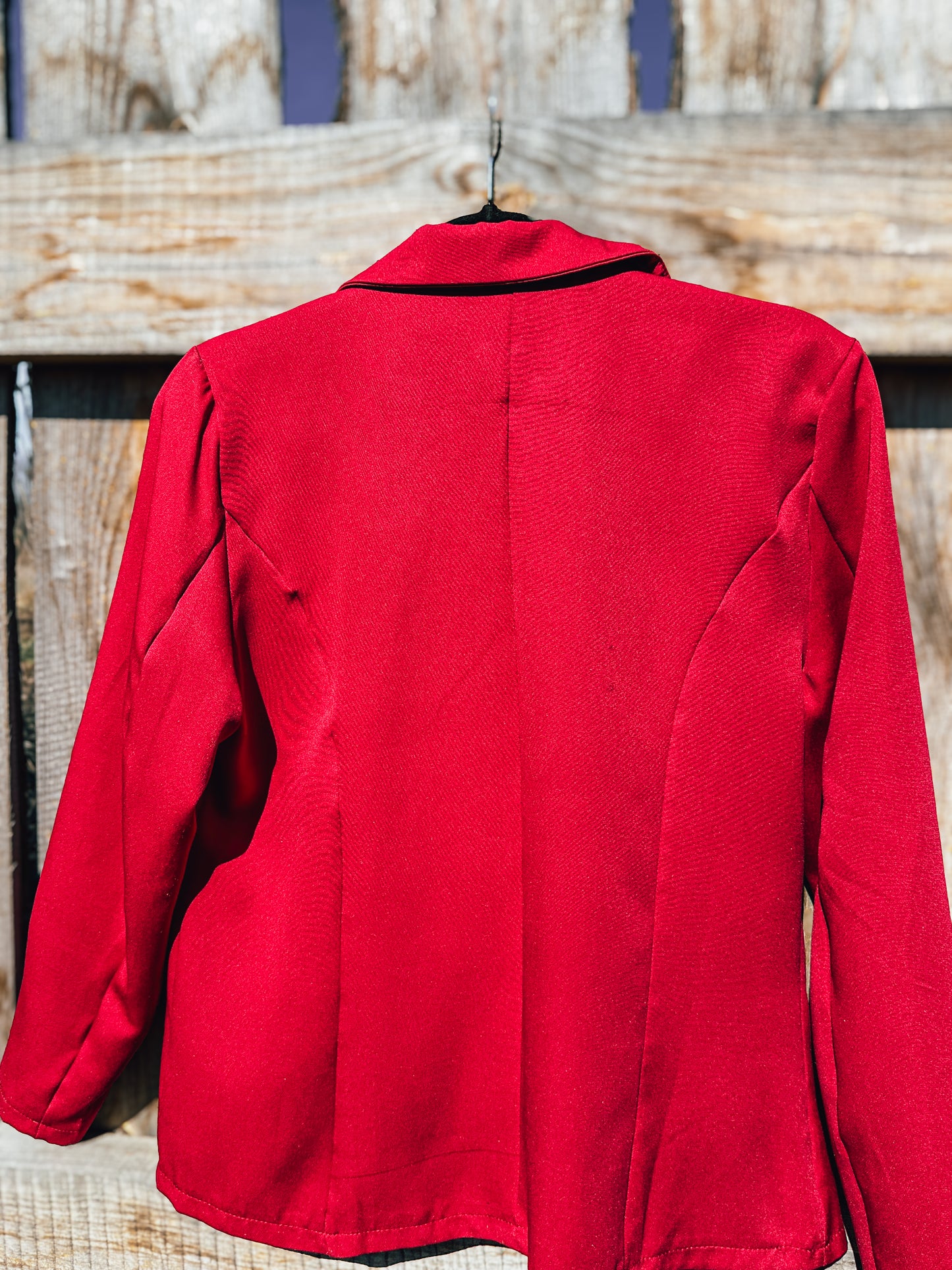 Red Hand Tooled Lapel Blazer