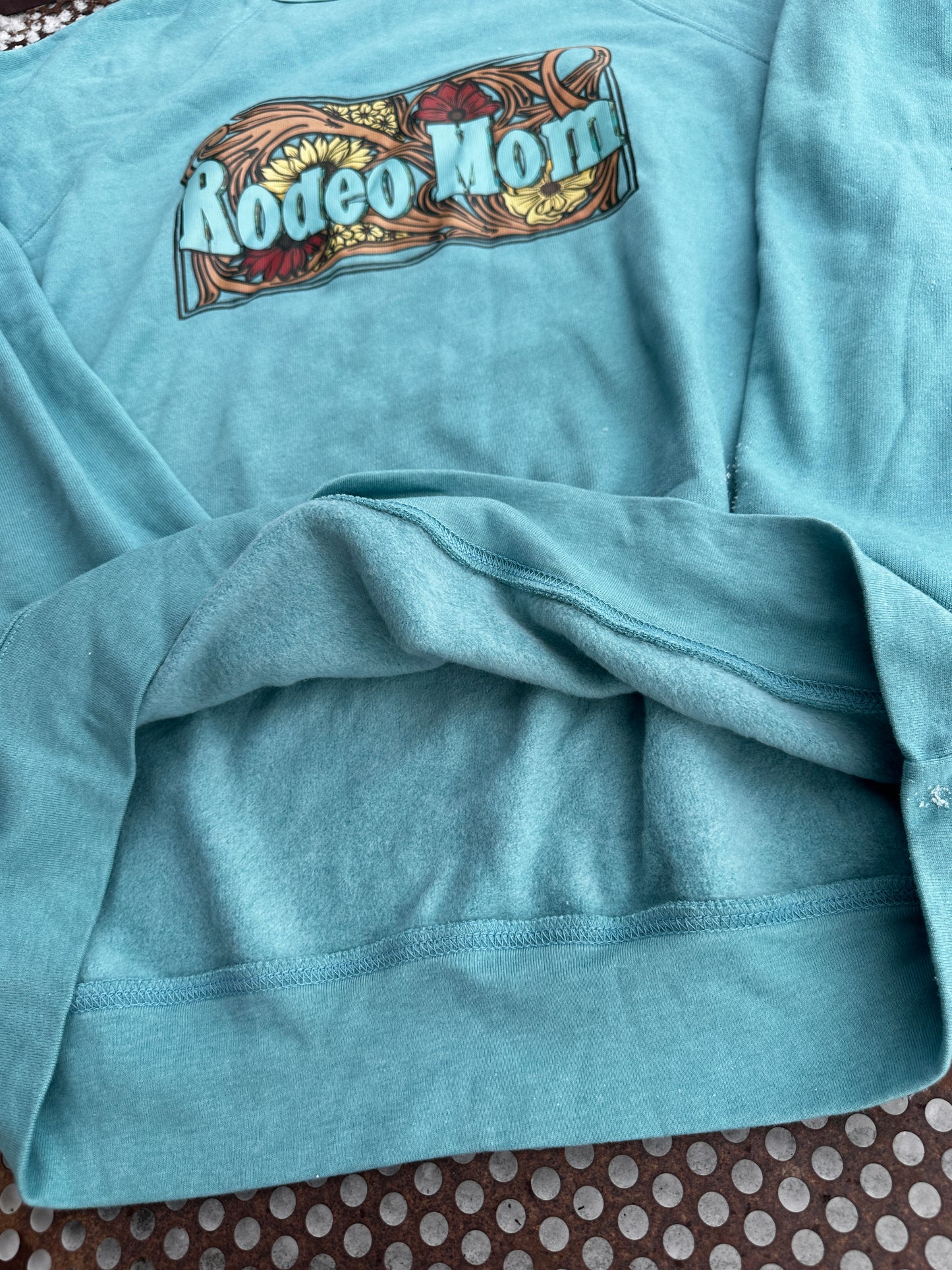 Rodeo Mom crewneck sweatshirt in sky blue