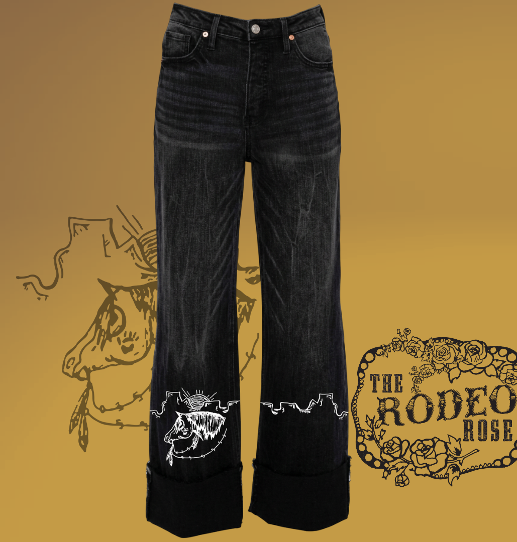 Indian Horse Head A Line Relaxed Jeans
