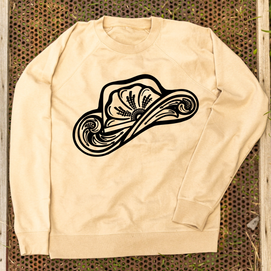 Tooled Cowboy Hat Crewneck Sweatshirt