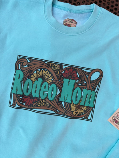 Rodeo Mom Sweatshirt in Soft Turquoise The Rodeo Rose