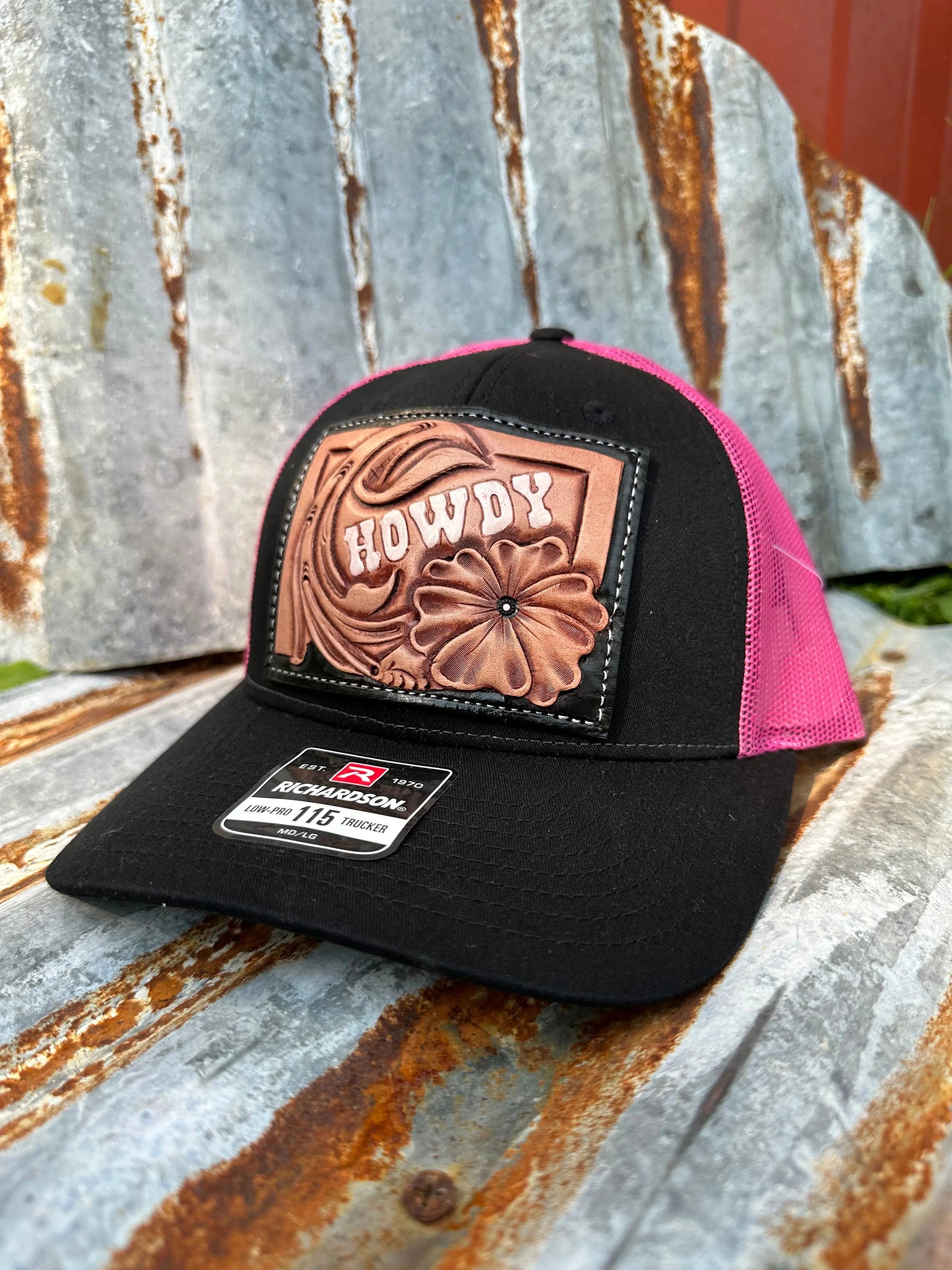 Howdy Floral Hand Tooled Patch Cap***special edition colors*** The Rodeo Rose