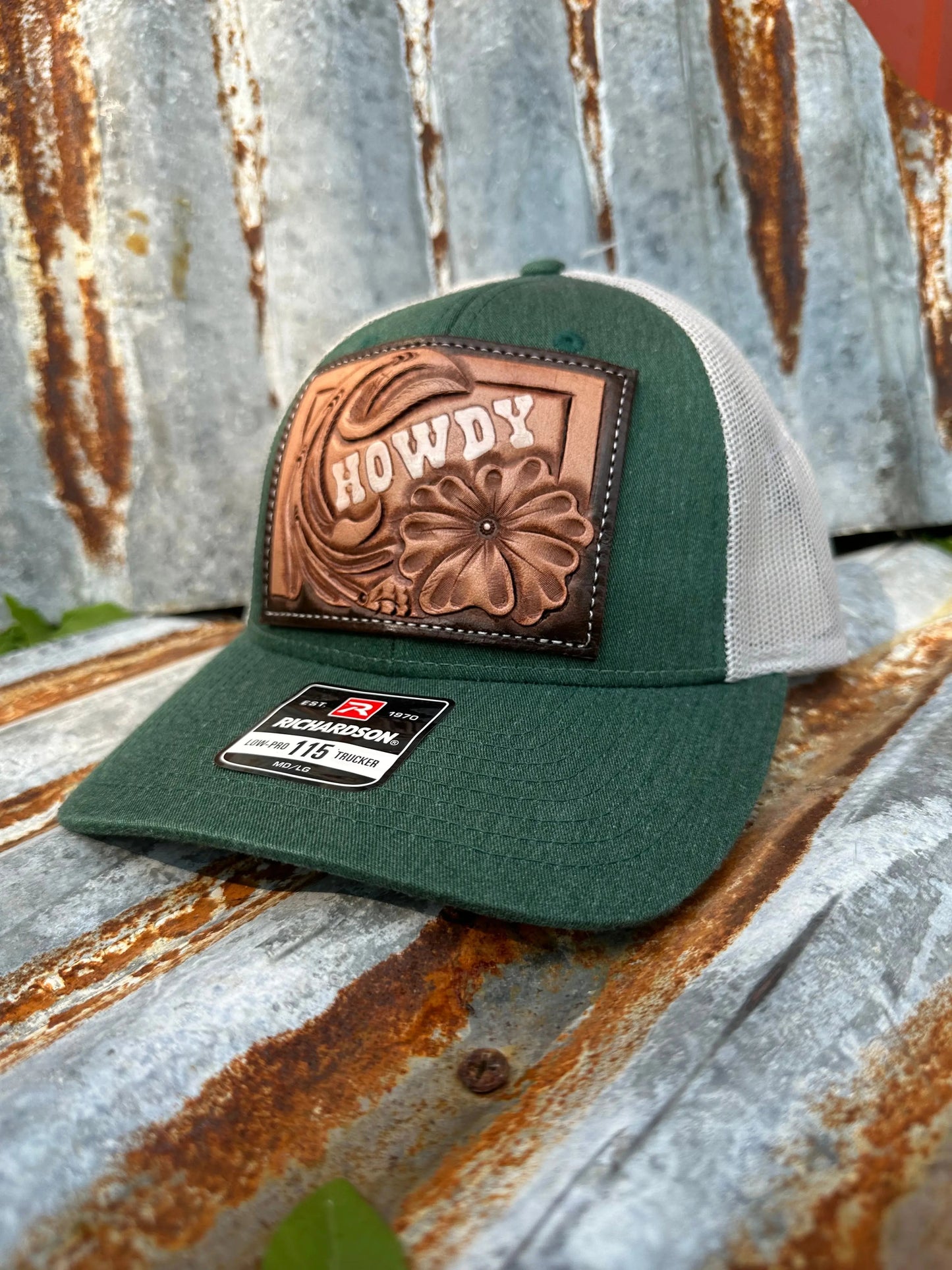 Howdy Floral Hand Tooled Patch Cap***special edition colors*** The Rodeo Rose