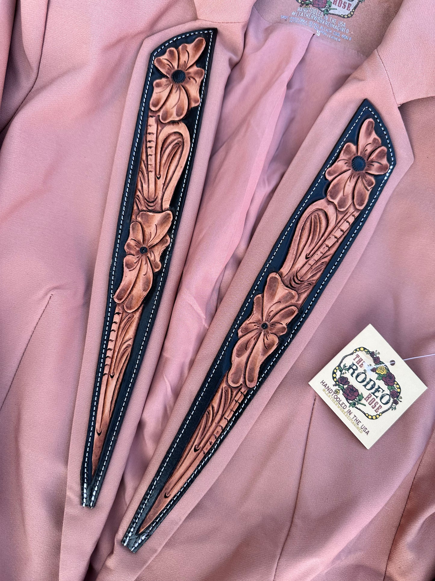 Handtooled Lapel Blazer in Dusty Rose Pink The Rodeo Rose