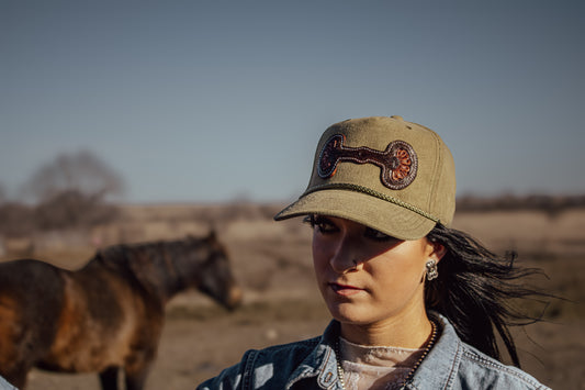 Hand Tooled Leather Snaffle Bit Cap