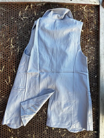 Spring Blue Hand Tooled Lapel Vest