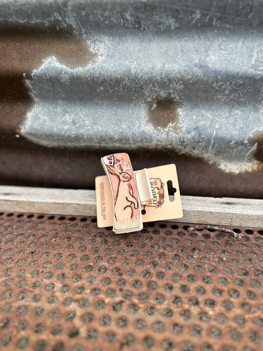 Jackalope Tooled Hairclip Small