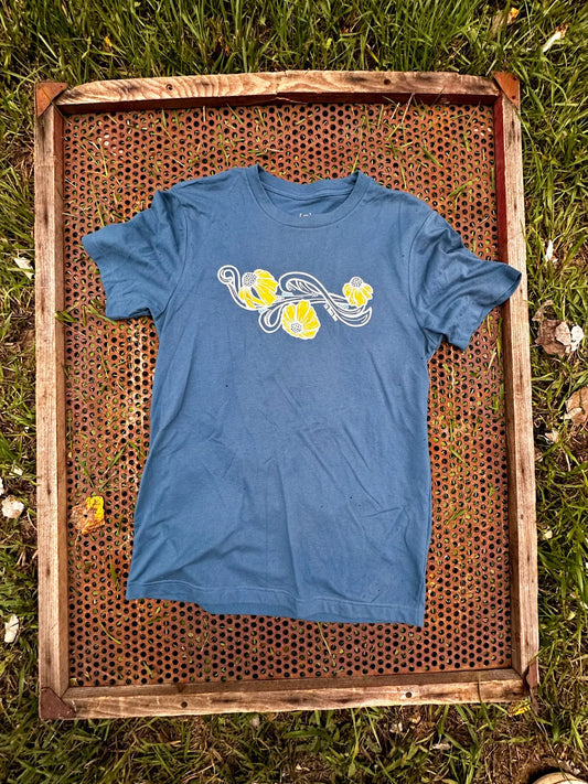 *One of a Kind* Coneflower tshirt in teal The Rodeo Rose