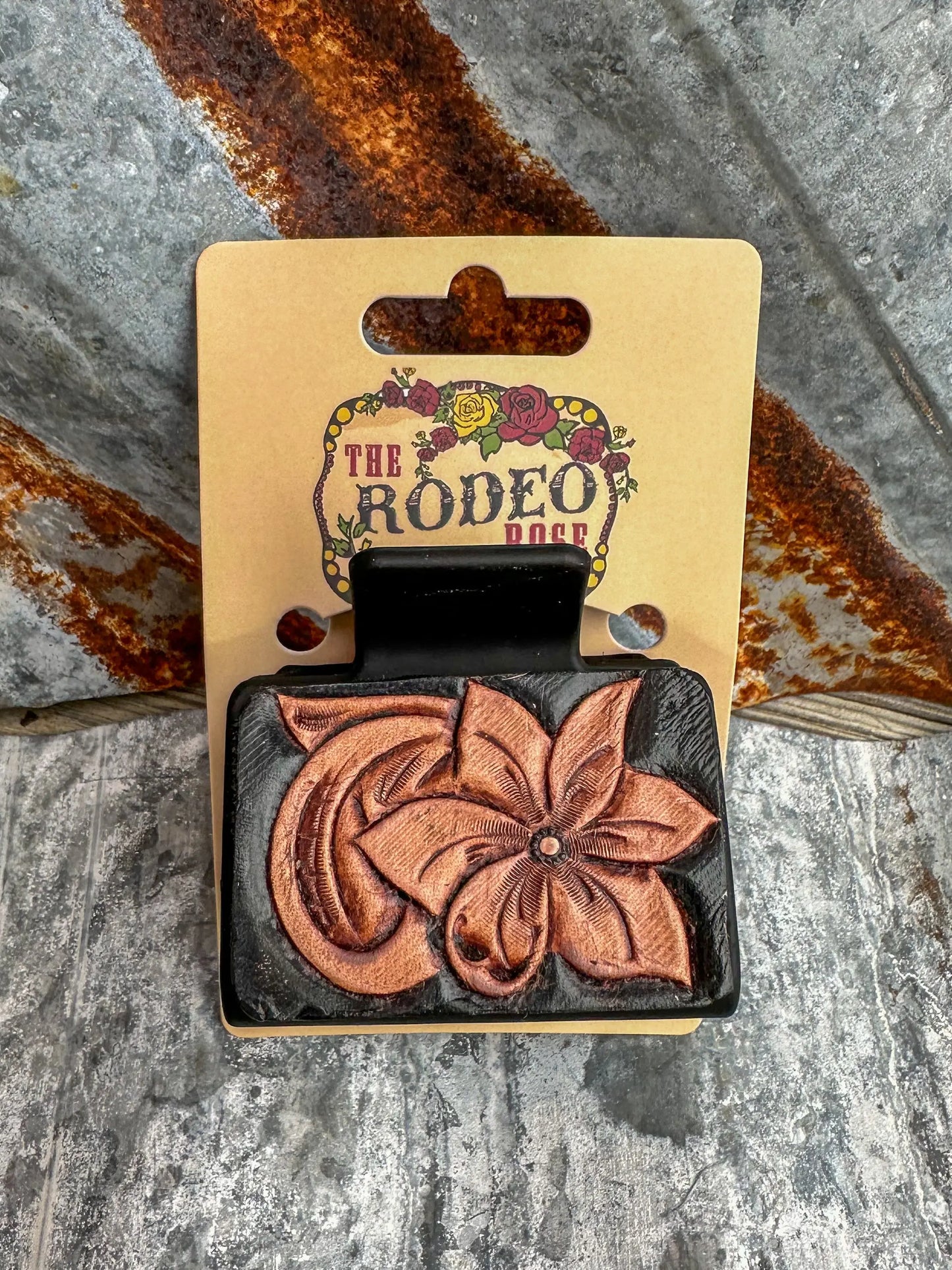 Small Floral Tooled Hair Clip The Rodeo Rose