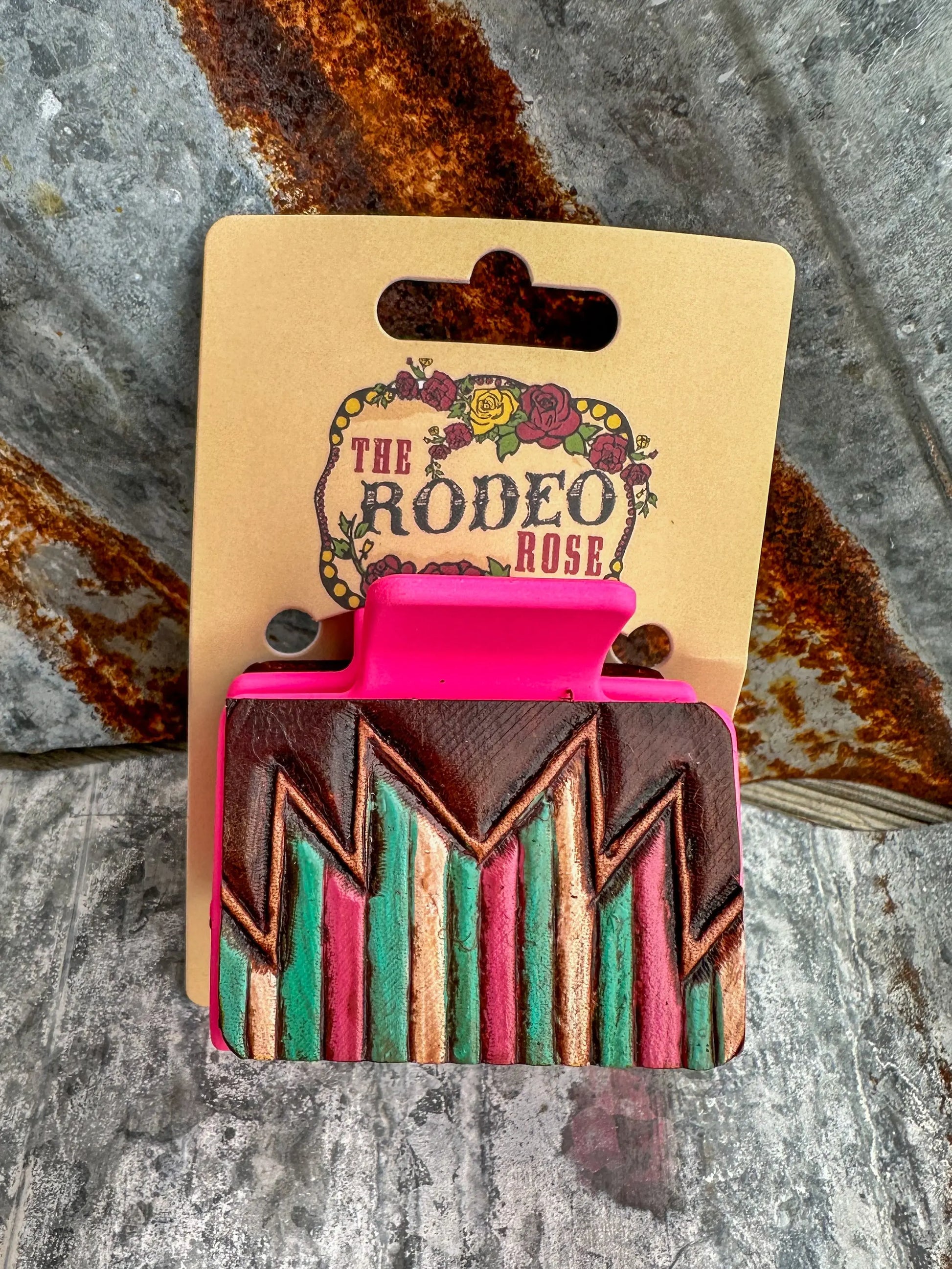 Small Southwest Tooled Hair Clip The Rodeo Rose