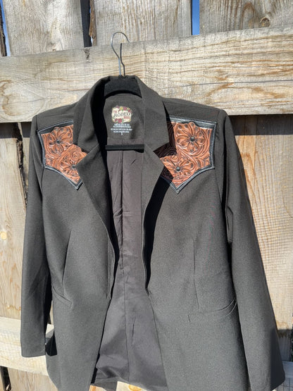 Hand tooled yoke blazer