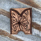 Front Pocket Hand Tooled Leather Wallet with a Sheridan Flower The Rodeo Rose