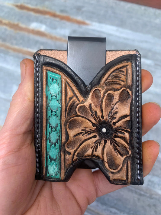 Leather Wallet Hand Tooled Wallet, Raccoon Pocket Hand-Carved