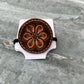 Hand Tooled Leather Hair-Tie with Daisy in Antique Brown The Rodeo Rose