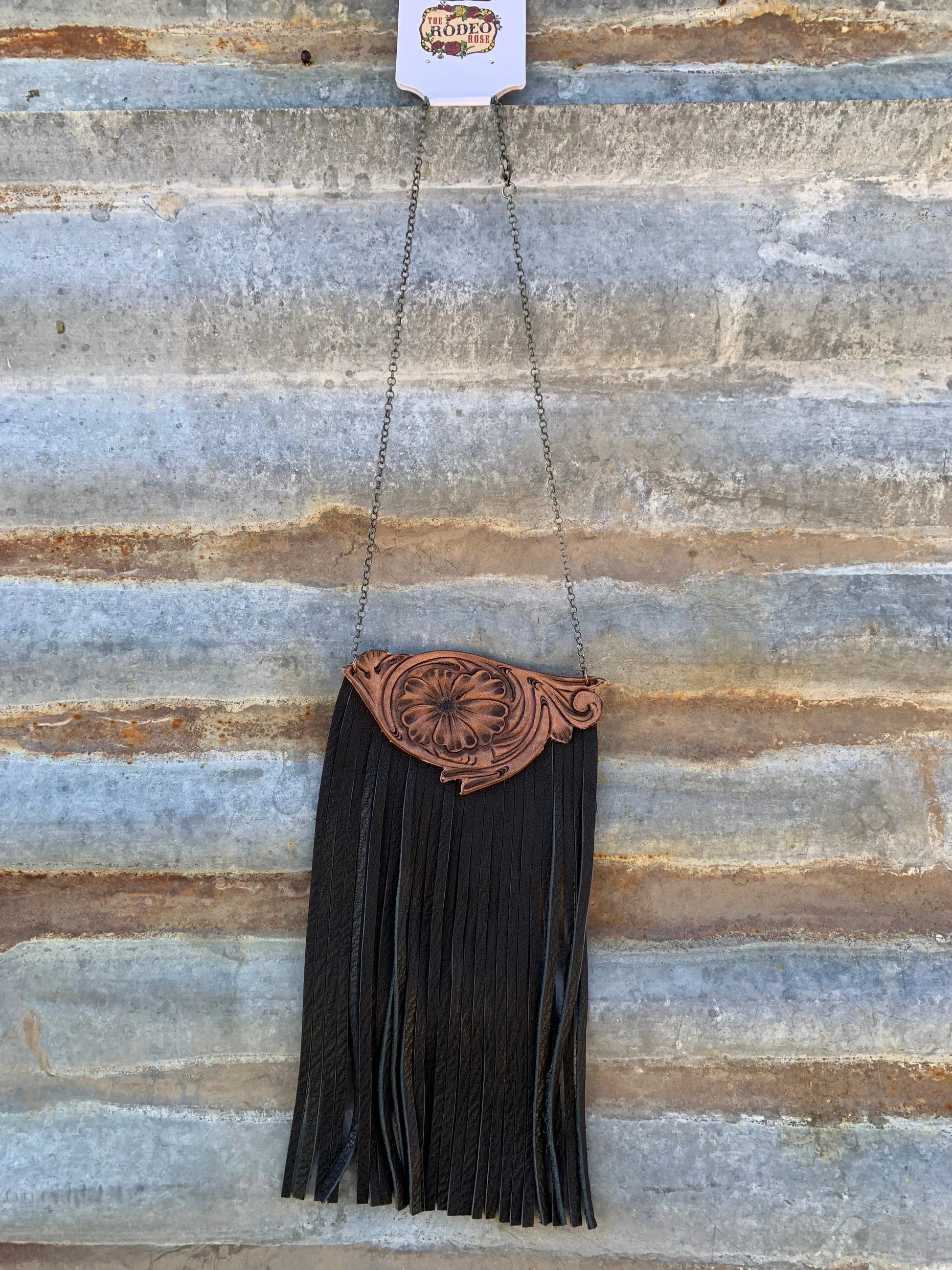 The Anne Tooled Filigree Necklace with Removeable Fringe The Rodeo Rose