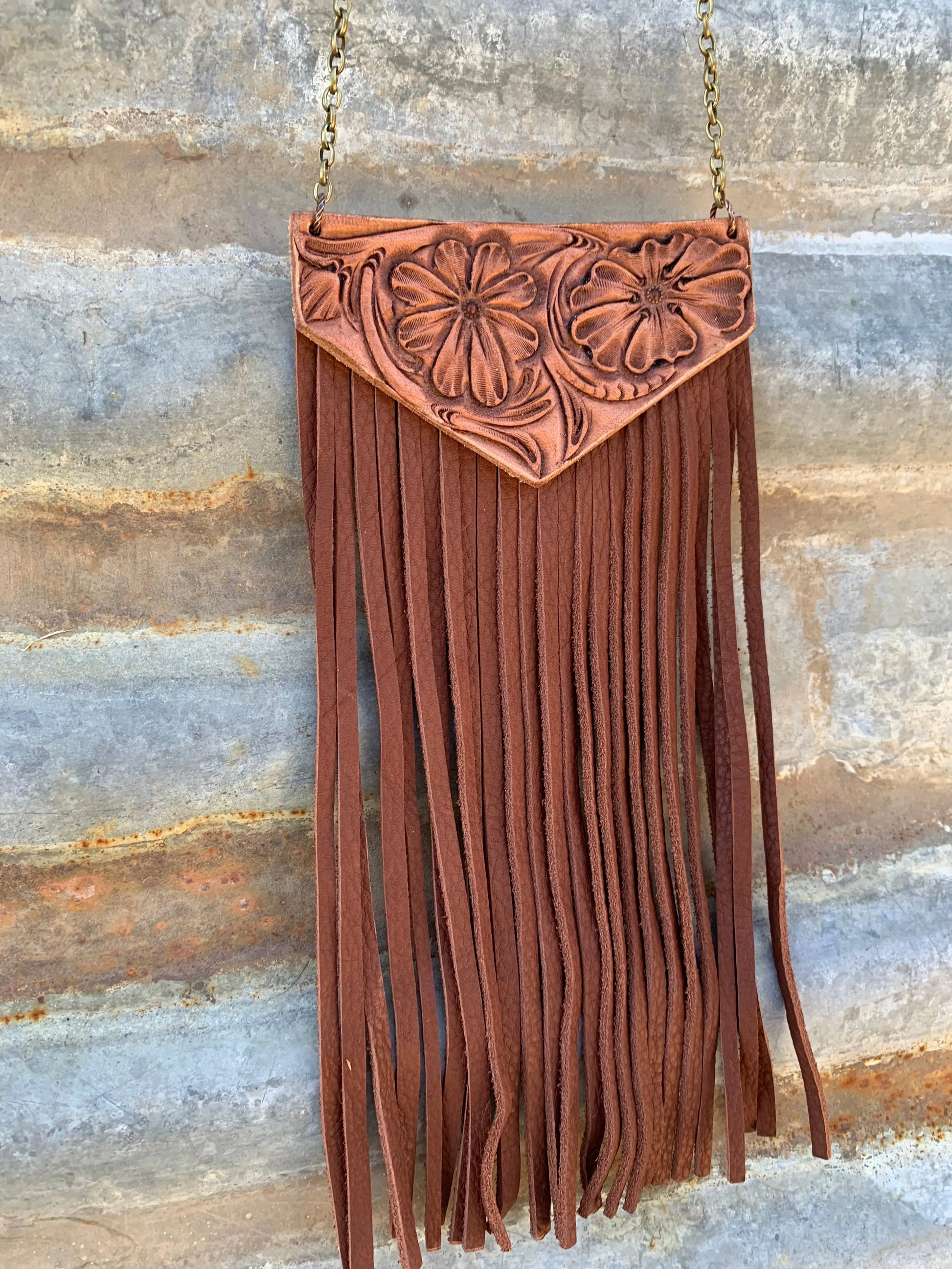 The Annie Tooled Necklace with Removable Fringe The Rodeo Rose