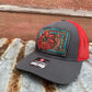 The Daisy Handtooled Leather Patch Cap with Turquoise Southwestern Border The Rodeo Rose