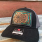 The Daisy Handtooled Leather Patch Cap with Turquoise Southwestern Border The Rodeo Rose