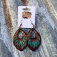 The Dale Hand tooled Leather Earrings with Buckstitch Border The Rodeo Rose