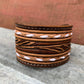 The Vear Hand Tooled leather Cuff Bracelet with Buckstitching The Rodeo Rose